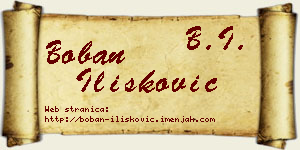 Boban Ilišković vizit kartica